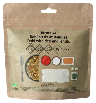 Repas lyophilisé végétarien FORCLAZ Dahl riz/lentilles BIO 110 g