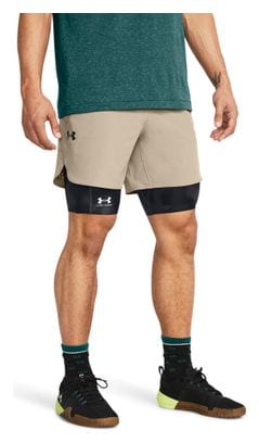 Men's Under Armour Peak Woven Beige Shorts