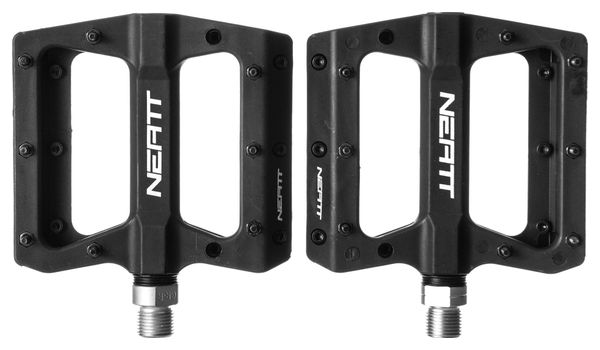 Pair of Flat Pedals Neatt Composite 8 Pins Black