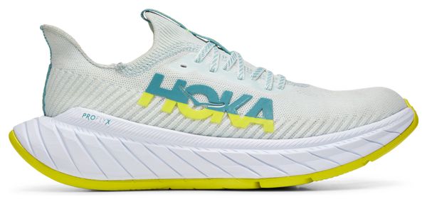 Chaussures de Running Hoka One One Carbon X 3 Blanc Jaune