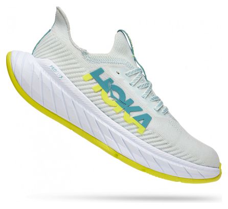 Chaussures de Running Hoka One One Carbon X 3 Blanc Jaune