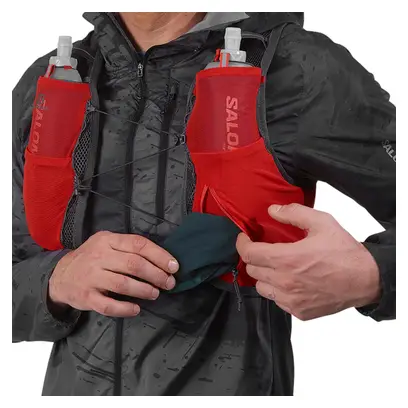 Salomon Active Skin 8 Hydration Bag + Flasks Red Unisex L