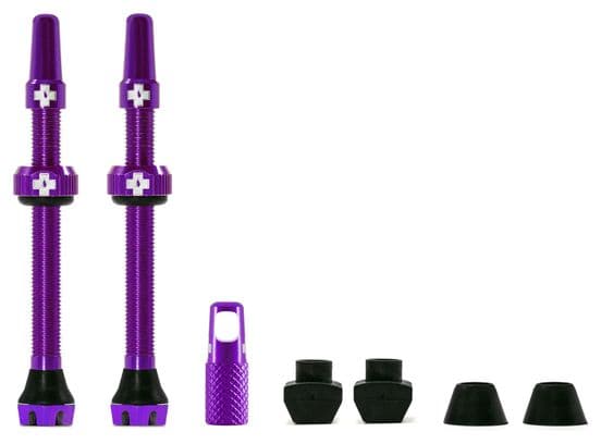 MUC OFF-Kit de valves tubeless V2 (paar) 60mm Purple