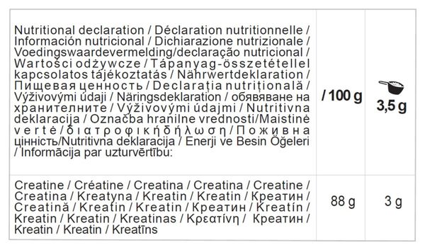Monohidrato de creatina en polvo DECATHLON Nutrition Creapure Neutre 300g