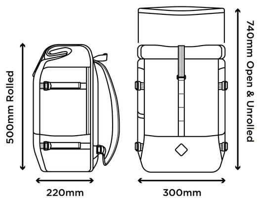 Restrap Rolltop Rugzak 40L Zwart