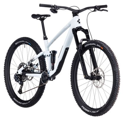 Cube Stereo One44 C:68X SLX Full Suspension MTB Sram GX Eagle AXS 12S 29'' Frost White Blue 2024