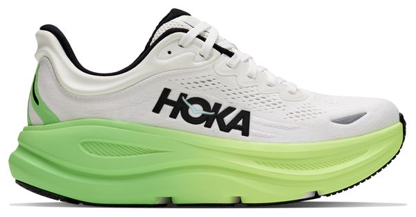 Chaussures Running Hoka Bondi 9 Large Blanc/Vert Femme