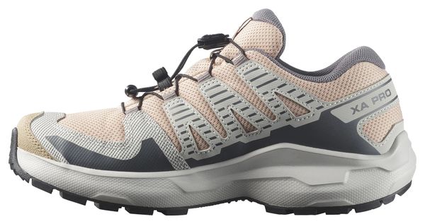 Salomon XA Pro Waterproof Trail Shoes, Beige/Gray, Kids'