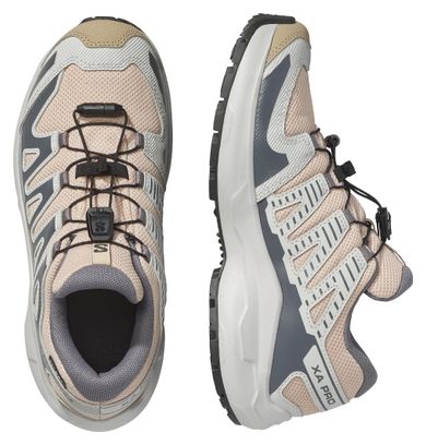 Salomon XA Pro Waterproof Trail Shoes, Beige/Gray, Kids'