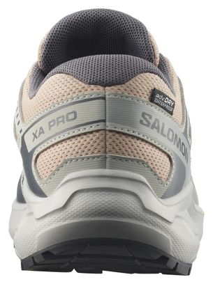 Salomon XA Pro Waterproof Trail Shoes, Beige/Gray, Kids'