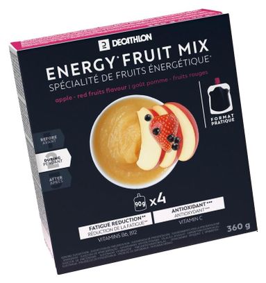 Spécialité de Fruits Energétiques Decathlon Nutrition Pomme/Fruits Rouges 4x90g