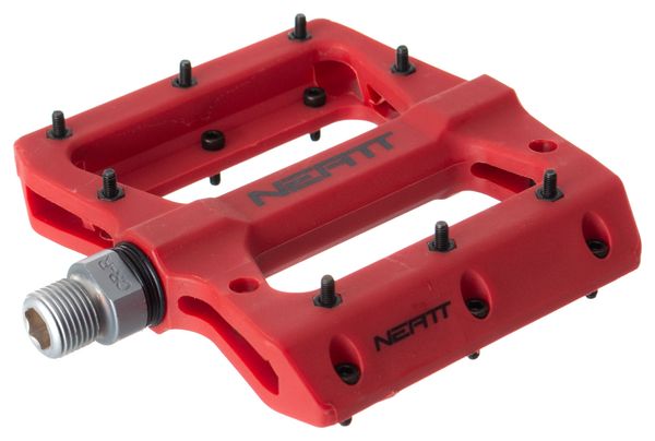 Pair of Flat Pedals Neatt Composite 8 Pins Red