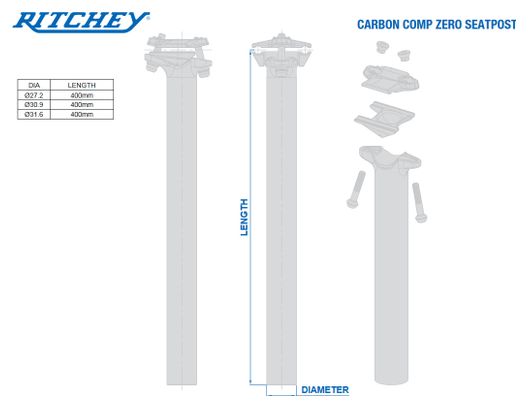 Tige de Selle Ritchey Comp Carbon Zero Noir