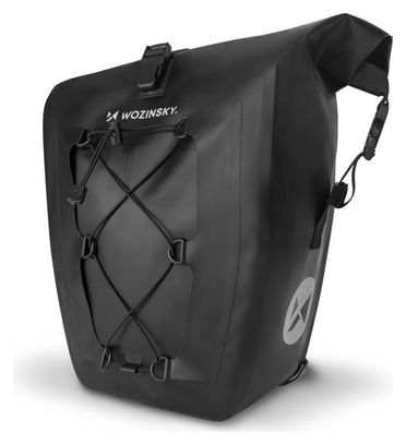 Sacoche de vélo étanche 25L noir pour porte-bagages noir