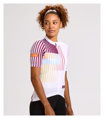 Damestrui met korte mouwen Le Col Sport Lightweight Wit/Multi