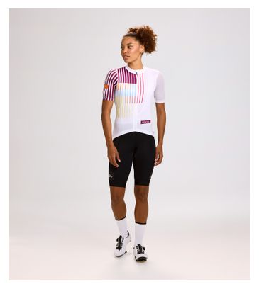 Damestrui met korte mouwen Le Col Sport Lightweight Wit/Multi