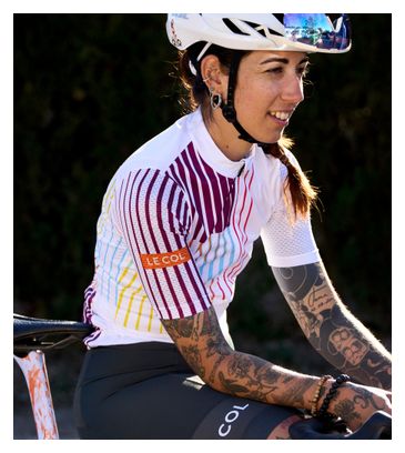 Damestrui met korte mouwen Le Col Sport Lightweight Wit/Multi