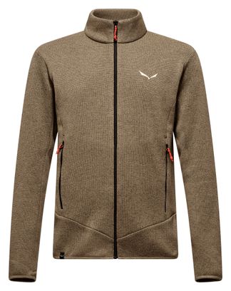 Giacca in pile Salewa Puez Rocca Polarlite beige da uomo