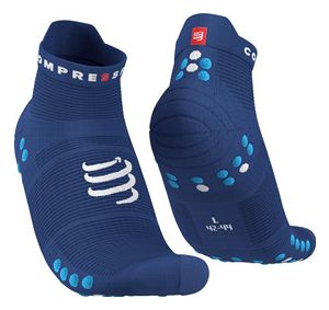 Pair of Compressport Pro Racing Socks v4.0 Run Low Blue