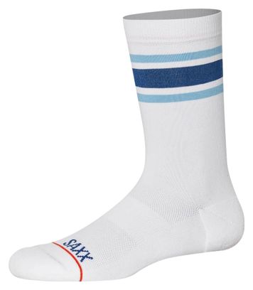 Pair of Saxx Whole Package Crew Athletic Stripe White Socks