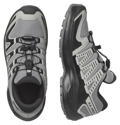 Salomon XA Pro Waterproof Trail Shoes, Gray/Black, Kids'