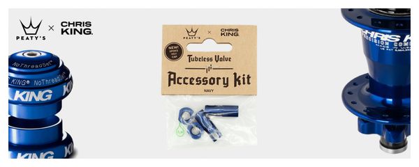Accesorios para válvulas sin cámara azul marino de Peaty&#39;s x Chris King (MK2)