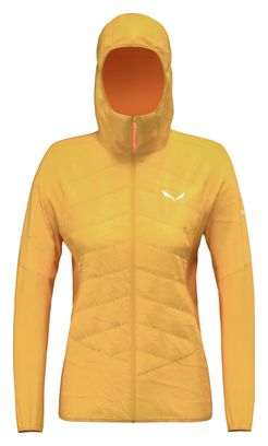 Salewa Donna Ortles Hybrid TirolWool Yellow Hooded Jacket