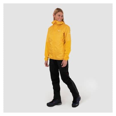 Salewa Women's Ortles Hybrid TirolWool Yellow Hooded Jacket