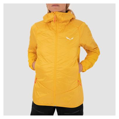 Doudoune à Capuche Femme Salewa Ortles Hybrid TirolWool Jaune