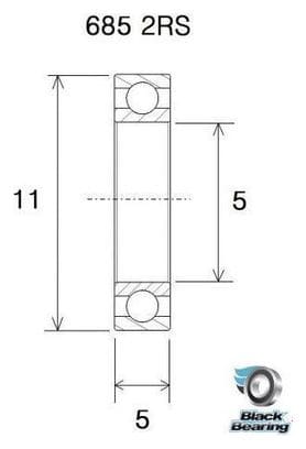 Roulement B3 - BLACKBEARING - 685-2rs