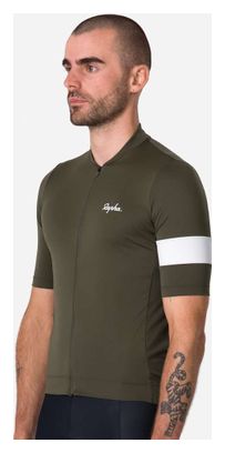 Maillot de manga corta Rapha Core verde oscuro/blanco para hombre