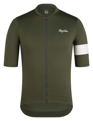 Maillot de manga corta Rapha Core verde oscuro/blanco para hombre