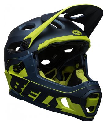 Gereviseerd product - Bell Super DH Mips Verwijderbare Kinband Helm Blauw Geel S