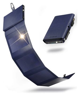 Chargeur Solaire Portable Sunslice Photon avec Batterie Externe Intégrée 4000 mAh Bleu