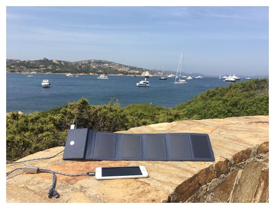 Chargeur Solaire Portable Sunslice Photon avec Batterie Externe Intégrée 4000 mAh Bleu