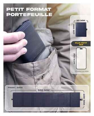Chargeur Solaire Portable Sunslice Photon avec Batterie Externe Intégrée 4000 mAh Bleu
