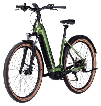 Cube Nuride Hybrid Pro 750 Allroad Easy Entry Elektro-Hybrid-Fahrrad Shimano Deore 10S 750 Wh 29'' Shinymoss Grün 2023