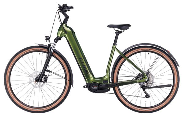 Cube Nuride Hybrid Pro 750 Allroad Easy Entry Electric Hybrid Bike Shimano Deore 10S 750 Wh 29'' Shinymoss Green 2023