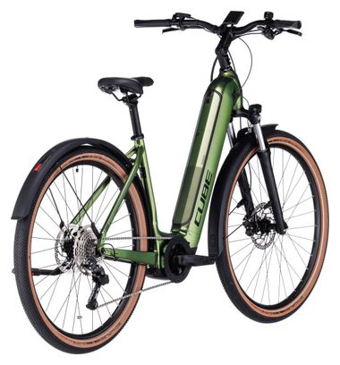 Cube Nuride Hybrid Pro 750 Allroad Easy Entry Electric Hybrid Bike Shimano Deore 10S 750 Wh 29'' Shinymoss Green 2023