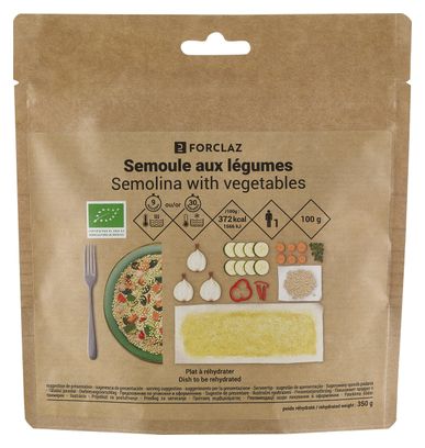 Repas déshydraté Decathlon Nutrition Semoule aux légumes Bio 100g
