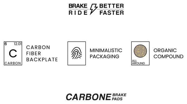 Paire de Plaquettes AMP Carbone - Shimano XT/XTR/SLX - Organique.