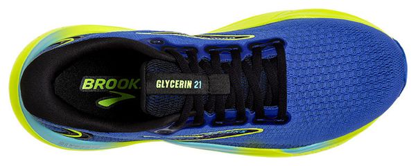 Brooks Glycerin 21 Running Shoes Blue Yellow Men's
