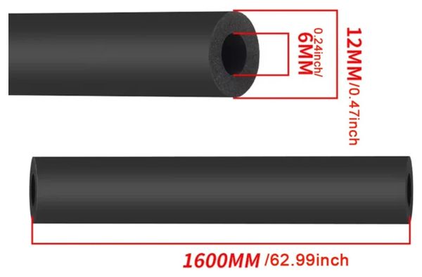 Velkyne Schaum-Schutzhülle Geräuschdämmung Interne Kabel Fahrrad 6 mm × 1,6 m Schwarz