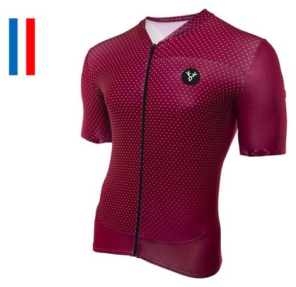 LeBram Korte Mouw Overhemd Bordeaux Fitted