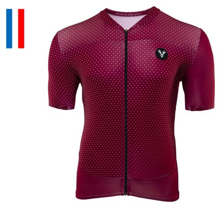 LeBram Korte Mouw Overhemd Bordeaux Fitted
