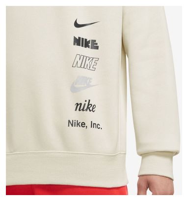 Nike Club Fleece Plus Long Sleeve Top White