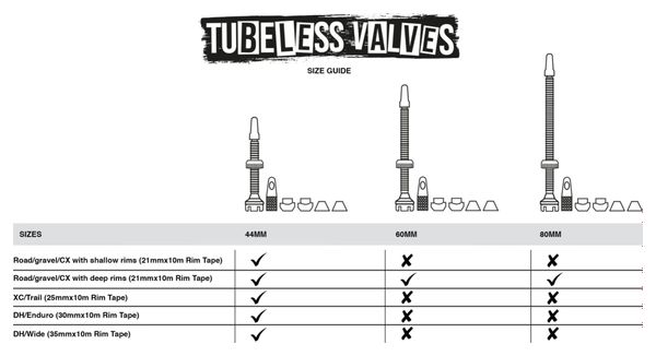 Muc-Off V2 Tubeless Valves Aluminium 44 mm Silber