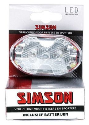 SIMSON phare 5 led batterie guidon potence