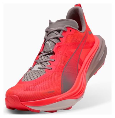 Puma Deviate Nitro Elite Trail Running Shoes, Red/Brown, Men's