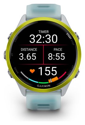 Montre GPS Garmin Forerunner 570 - 47 mm Blanc Jaune Bleu
